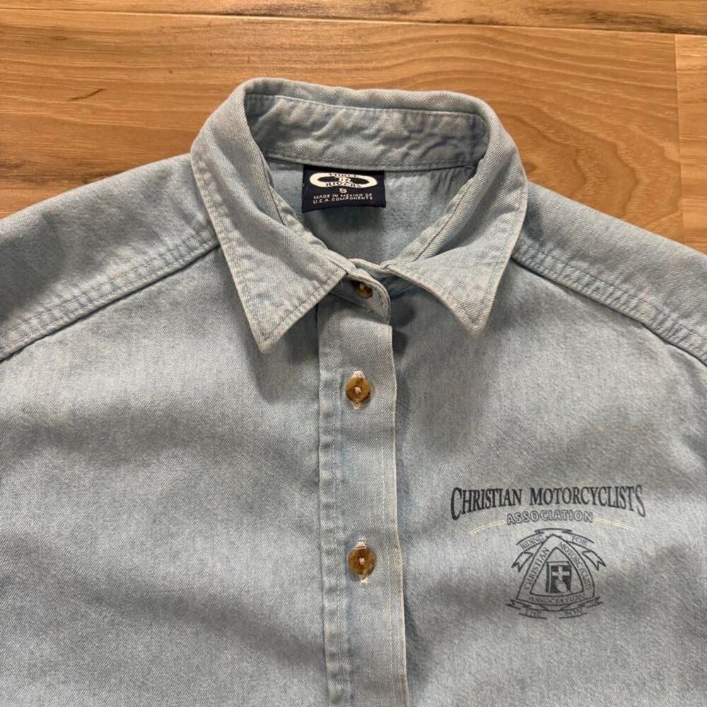 Vintage 90s Christian Motorcyclists Association button up shirt size small